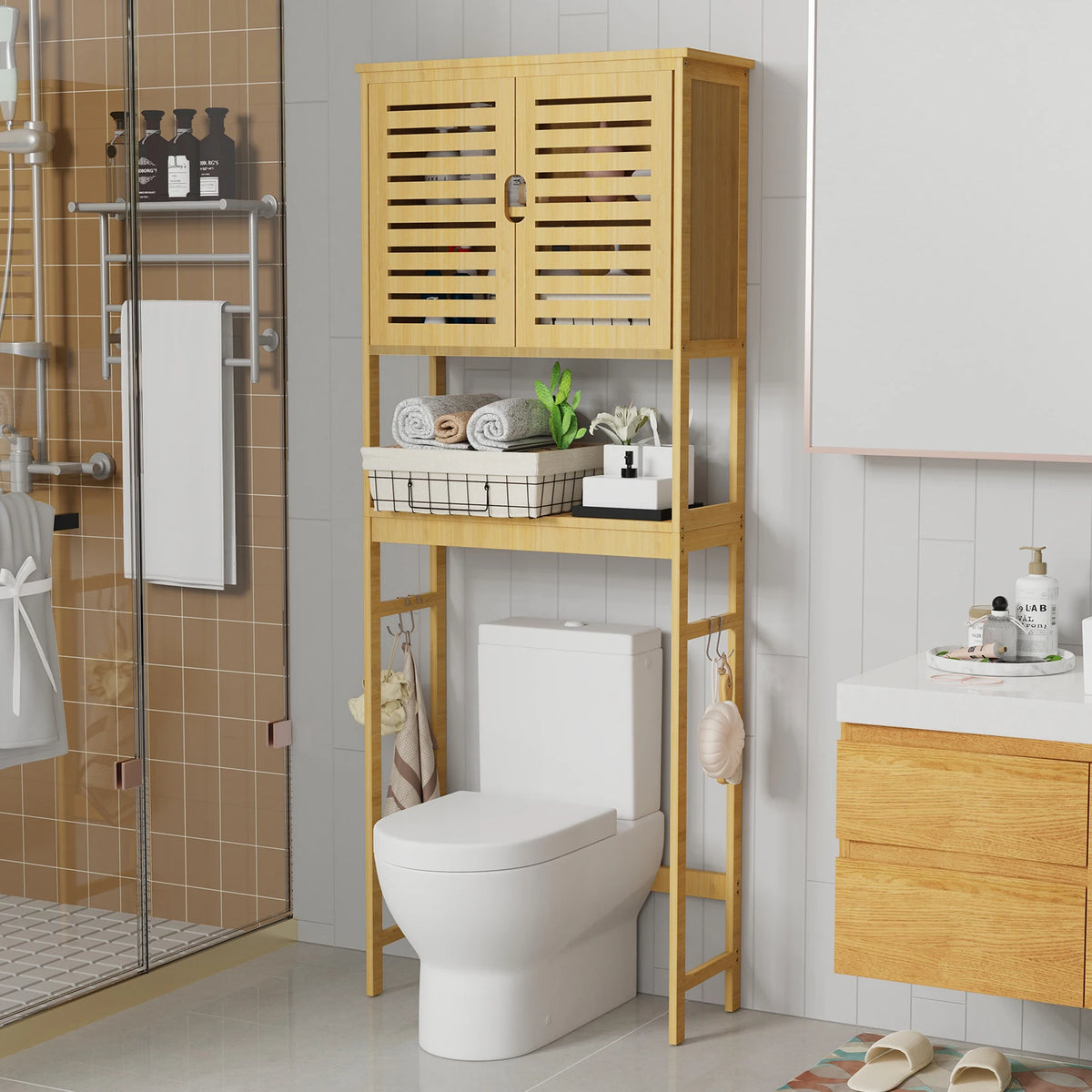 Wisfor Bamboo Over The Toilet Storage Cabinet